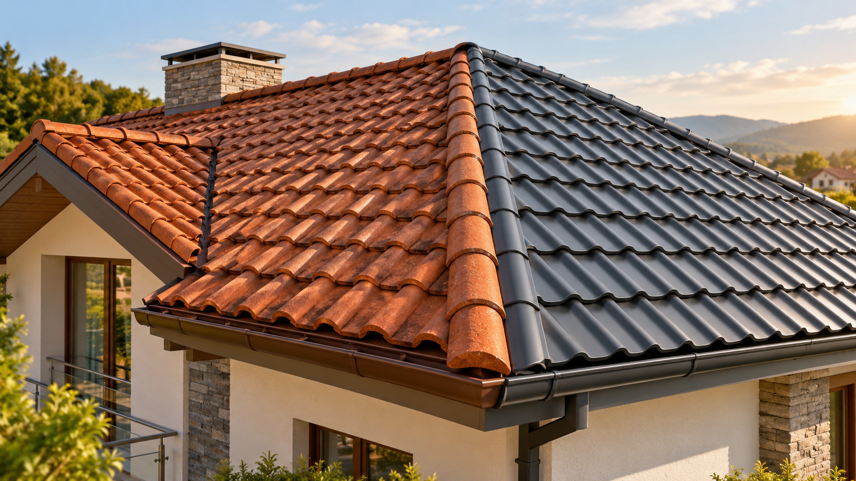 Comparație între acoperiș cu țiglă ceramică și acoperiș cu țiglă metalică